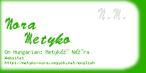 nora metyko business card